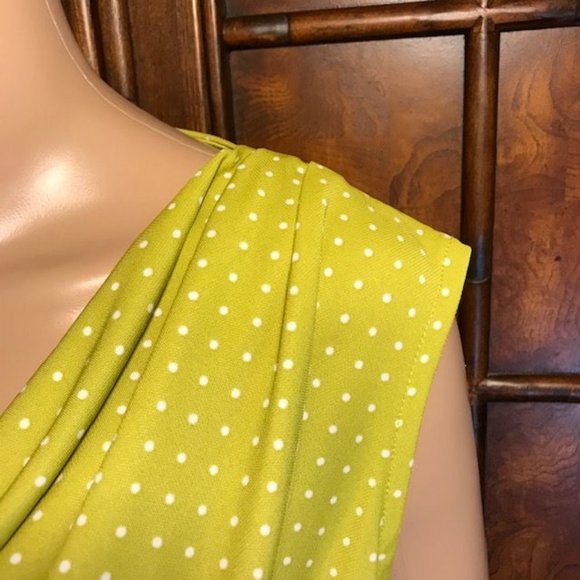 Jones New York Lime Dot Drape Front Sleeveless Top - Picture 6 of 12